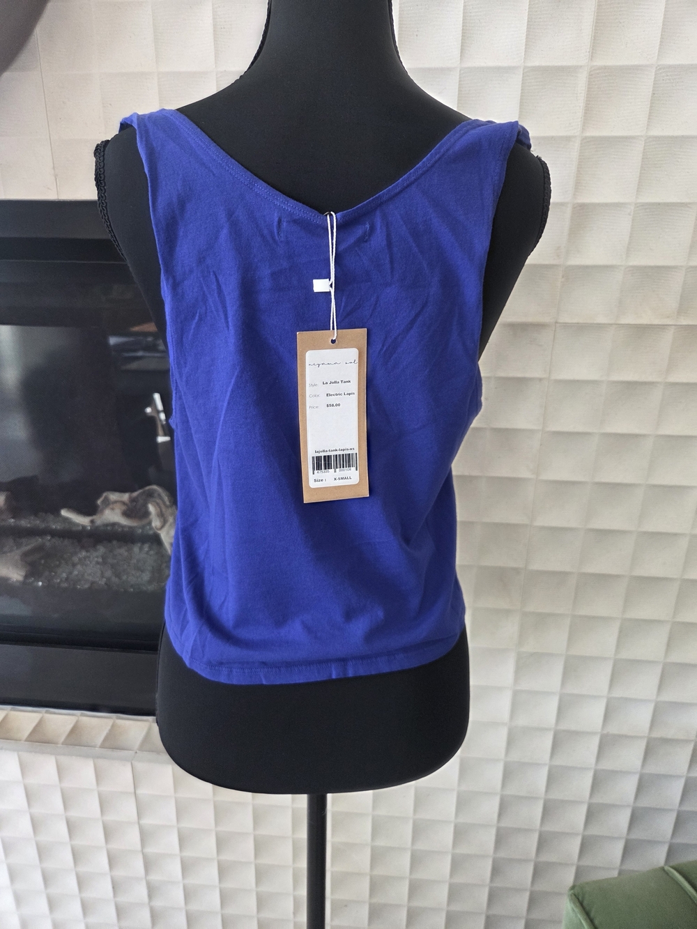 Namaste Positive Niyama Sol Organic Cotton La Jolla Tank Top Electric Indigo XS - Picture 2 of 8